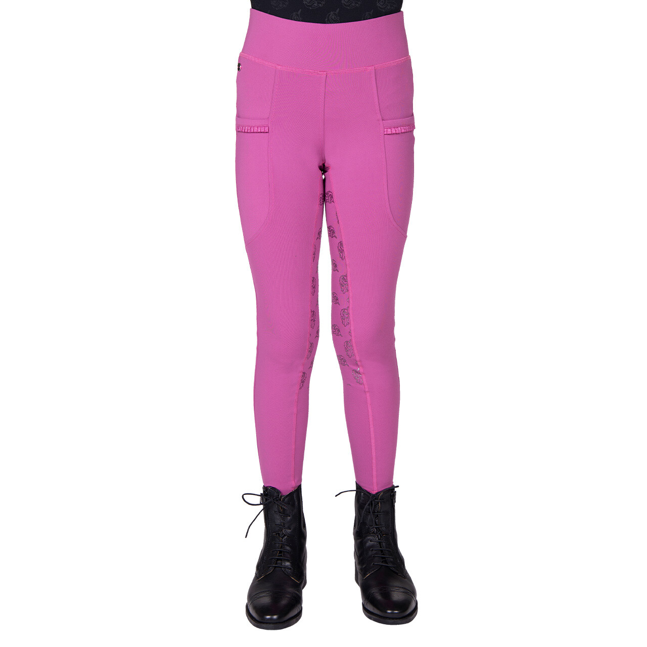 Pink Qhp Lissie Ridetights - Qhp Horseriding