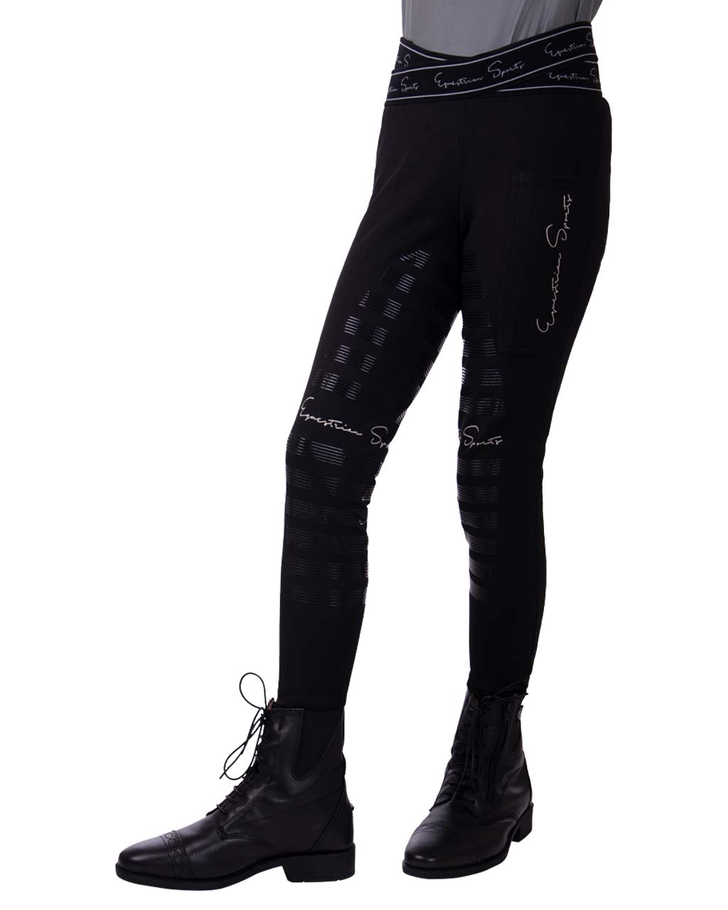 Qhp Karley Vinterridetights Med Fullgrip 116 - Qhp Horseriding