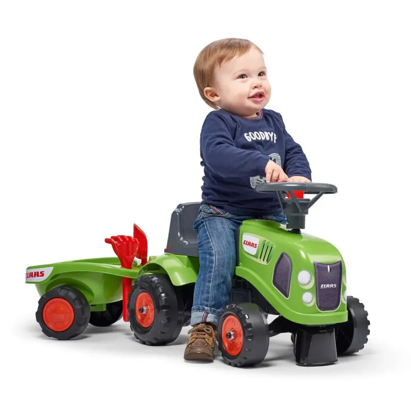 Falk Baby Claas Ride Traktor Med Trailer Rive Skovl - Falk Horseriding  - 3016200021230