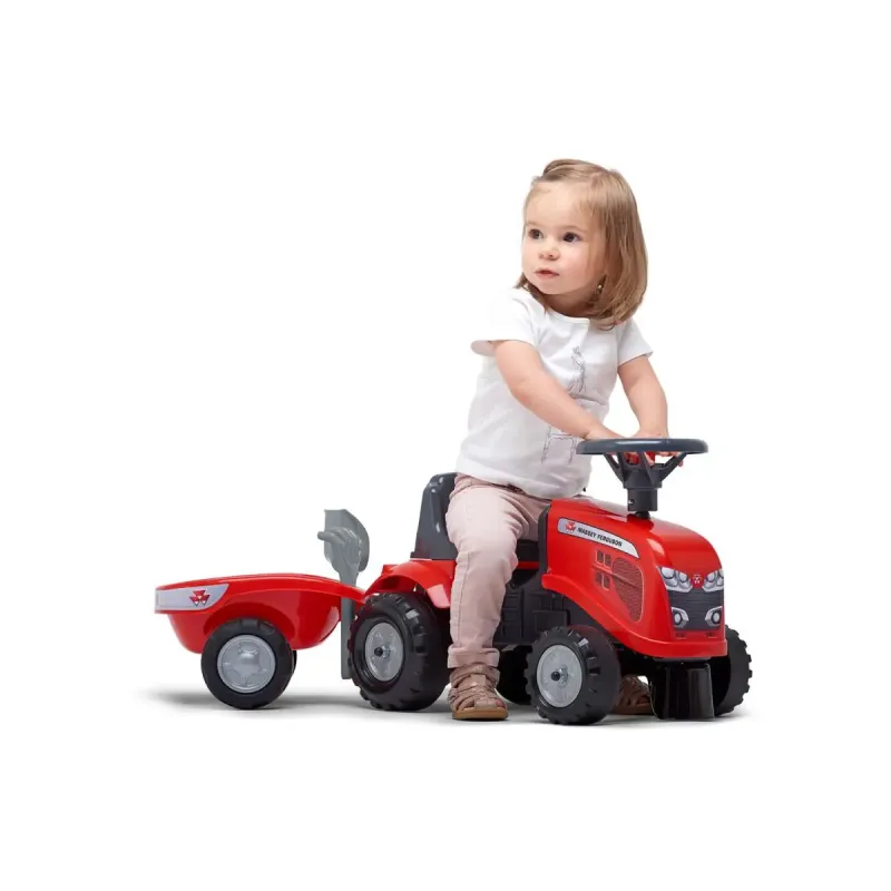 Falk Baby Massey Ferguson Ride Traktor Trailer Rive Skovl - Falk Horseriding  - 3016200024132