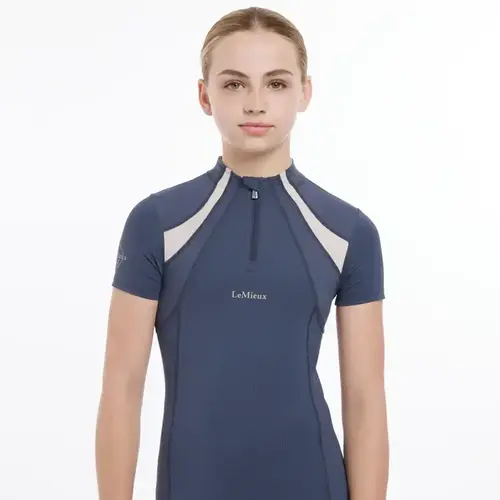 Lemieux Young Rider Mia Kortærmet Ridebluse Dusk Blue - Lemieux Horseriding  - 5063240070283