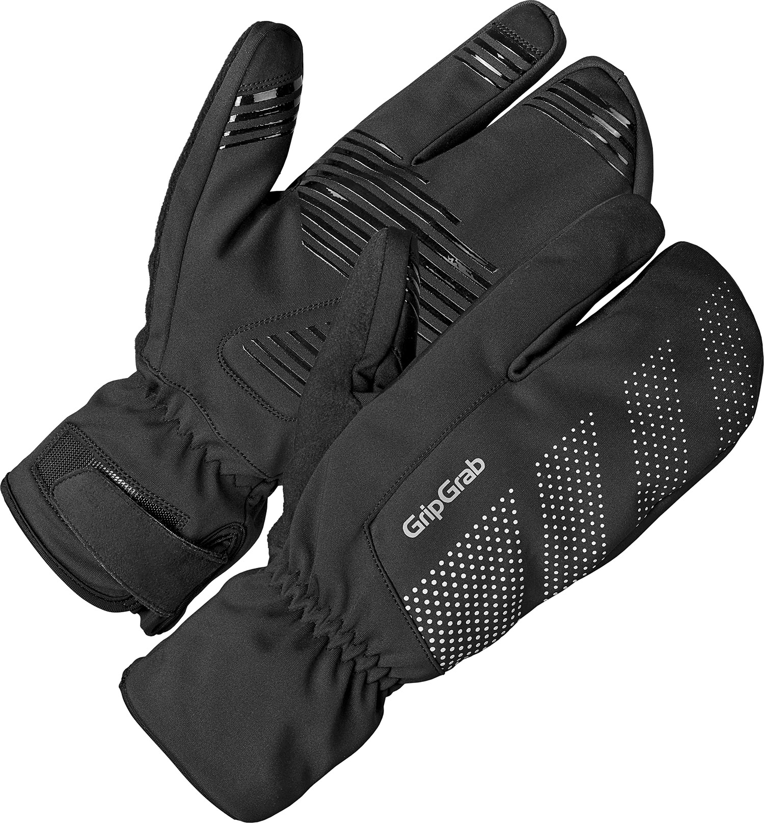 Sort Gripgrab Ride Vindtætte Lobster Vinterhandsker - Gripgrab Horseriding  - 5708486019060