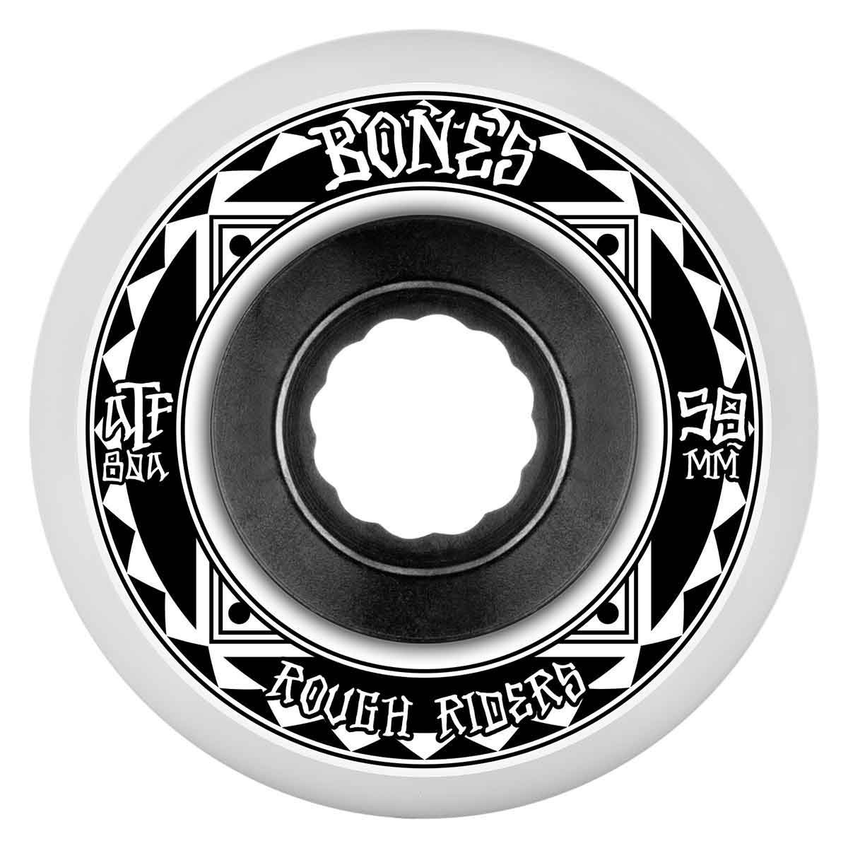 Hvid Powell Peralta Atf Rough Rider Skateboard Wheels Runners 59mm 44mm 80a 4pk White - Powell Peralta Horseriding  - 842357160286