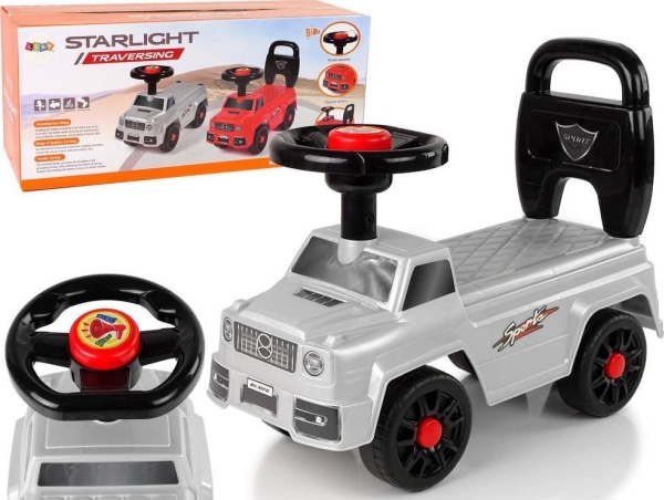 Leantoys Car Rider 5500 Horn Ryglæn Sølv - Leantoys Horseriding  - 5905214973797