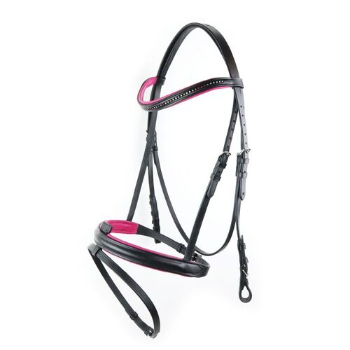 Pink Y Bling Trense Med Tøjler - Equitare Horseriding