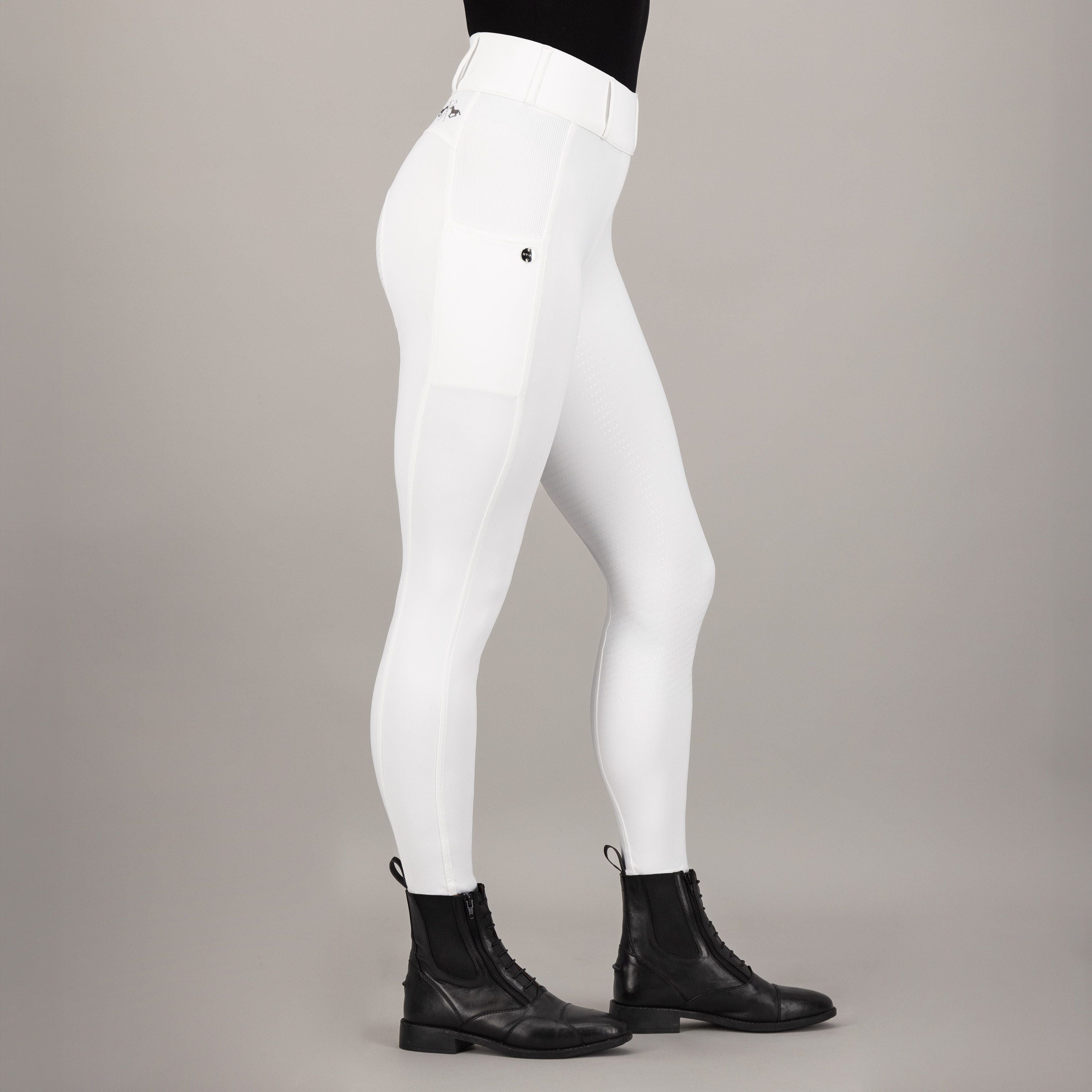Hvid Polo Ridebukser Evi Full Grip White White - Hv-polo Horseriding  - 8720063530321