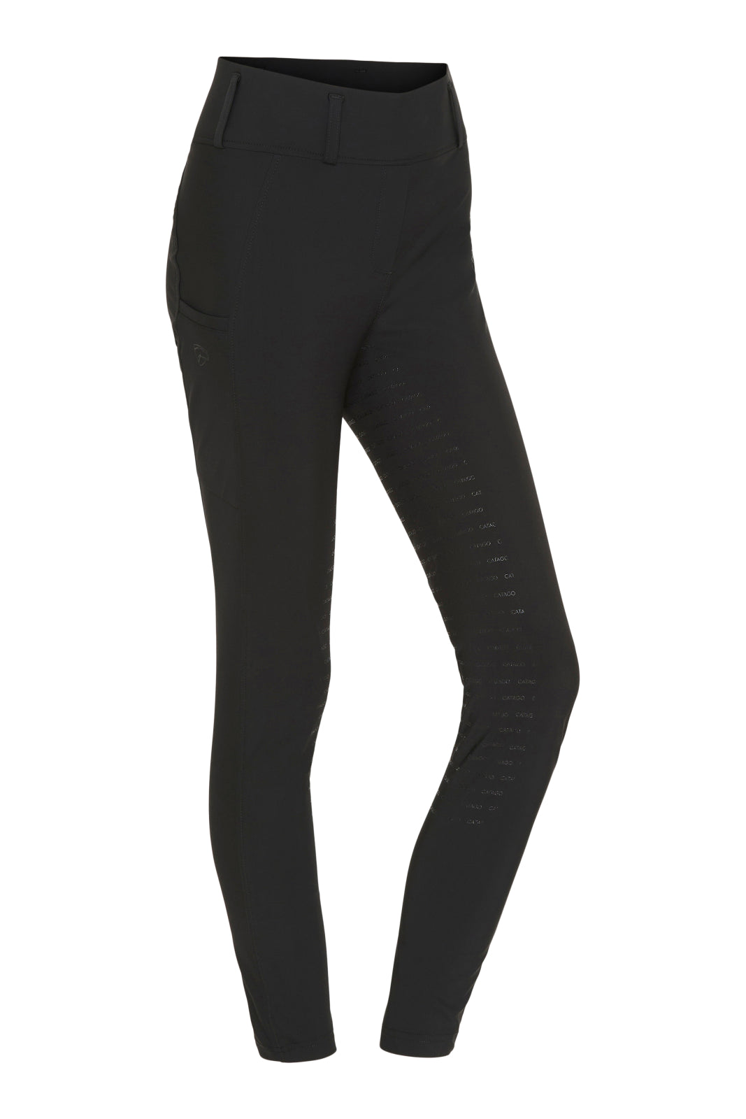 Sort Catago Dame Ridebukser River Tights Med Bæltestropper Fullgrip Black Black - Catago Horseriding  - 5701883425915