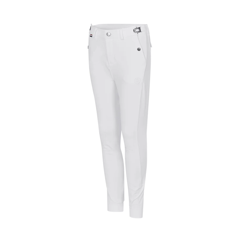 Hvid Kingsland Drenge Ridebukser Grip Knox 134 - Kingsland Horseriding  - 7037430117872