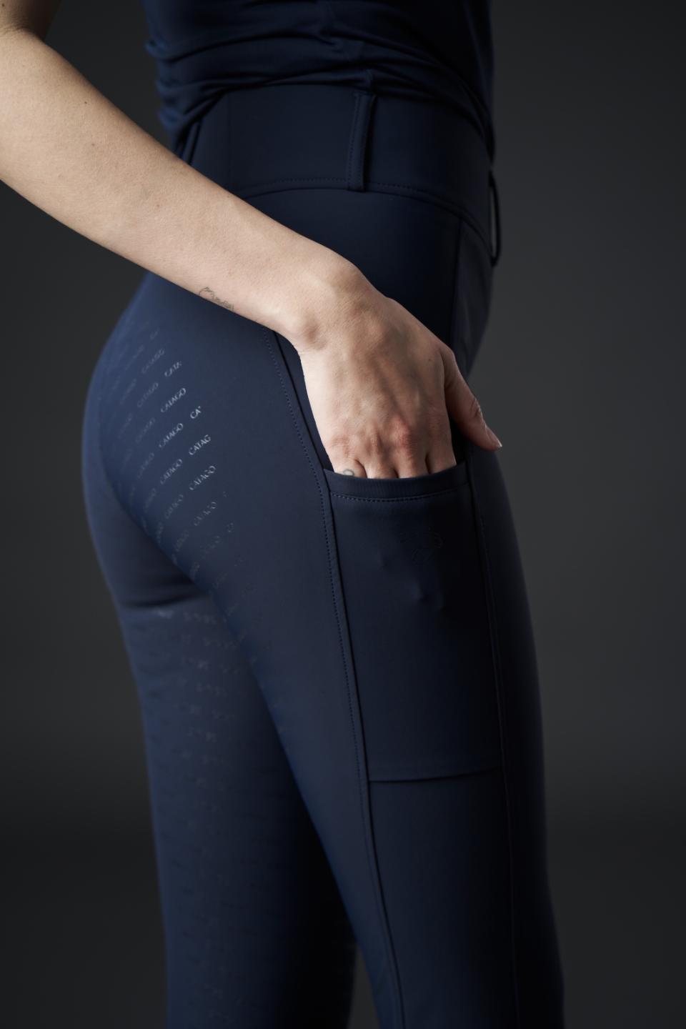 Navy Catago Dame Ridebukser River Tights Med Bæltestropper Fullgrip - Catago Horseriding  - 5701883448471