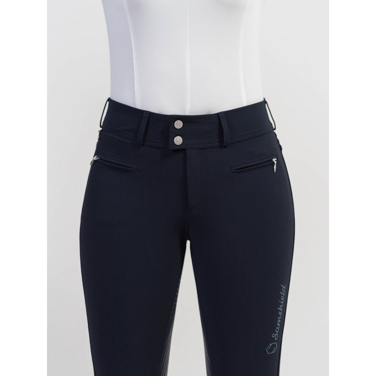 Samshield Ridebukser Clara Full Grip Navy - Samshield Horseriding  - 3666534292761