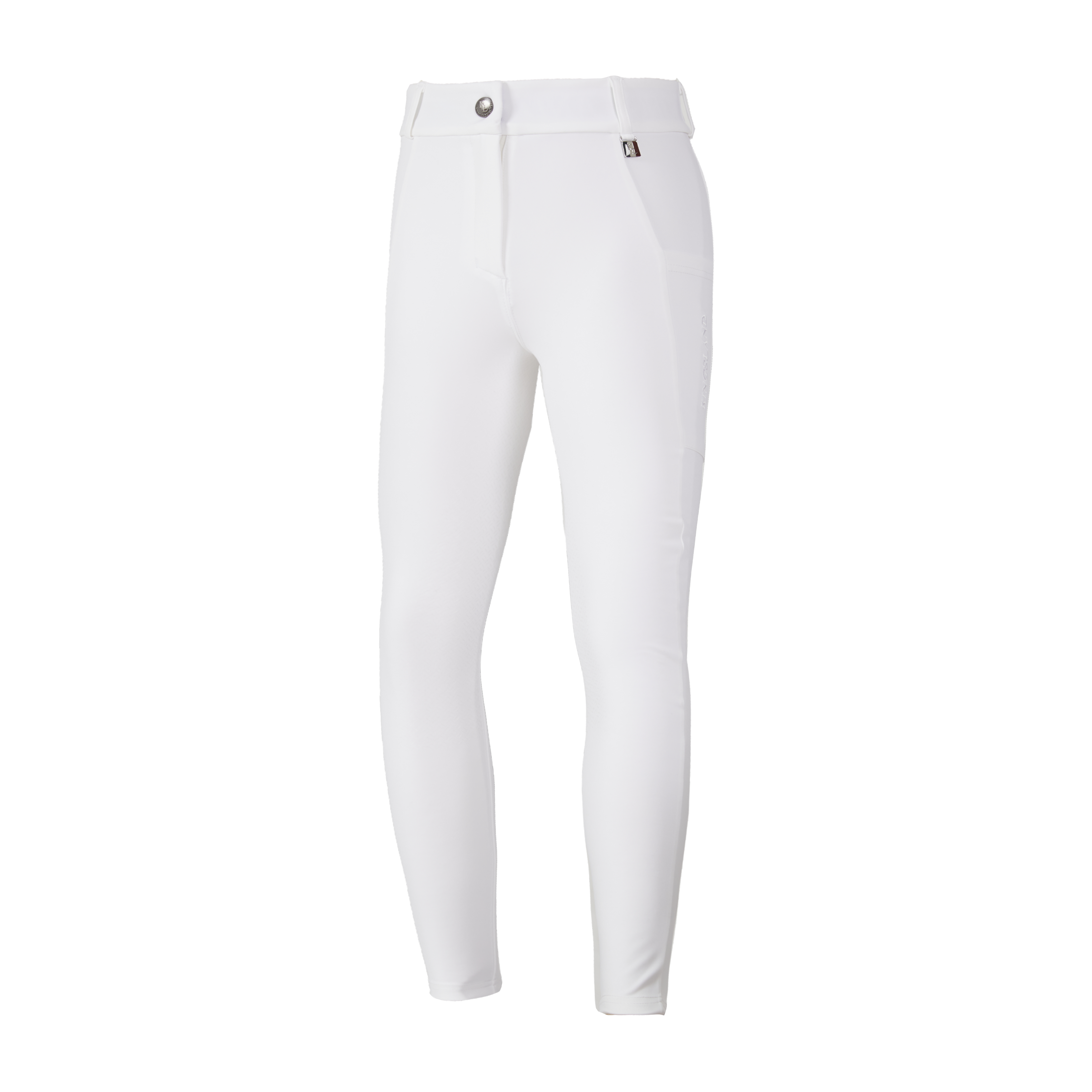 Hvid Kingsland Børn Ridebukser Fullgrip Kaysa White White 122 - Kingsland Horseriding  - 7037430024781