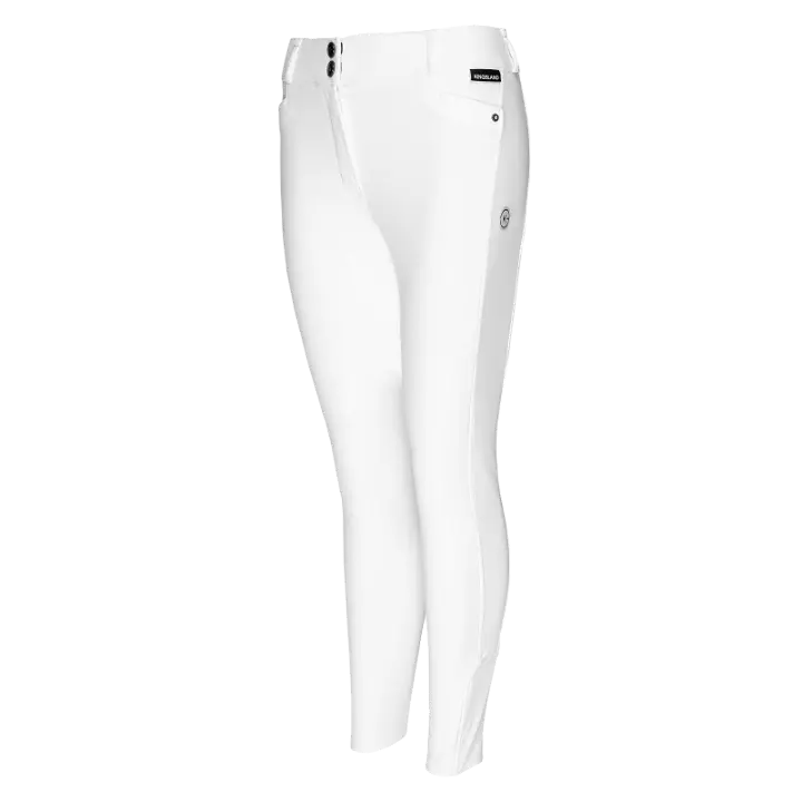 Hvid Kingsland Dame Kadi Ridebukser Full Grip White White - Kingsland Horseriding