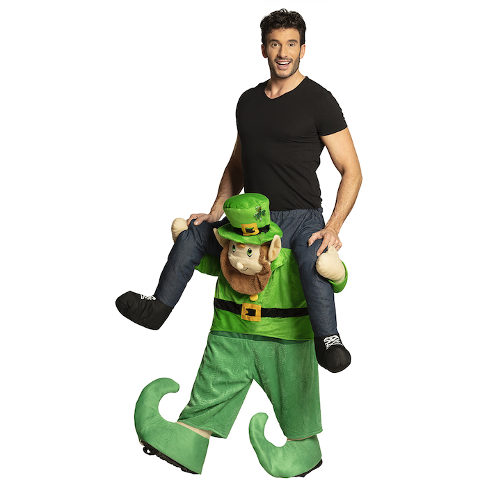 Patricks Day Ridende Leprechaun Kostume - Horseriding