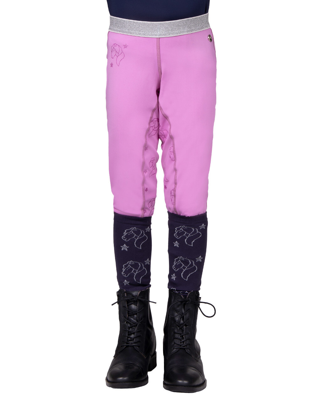 Pink Qhp Gwenn Ridetights - Qhp Horseriding