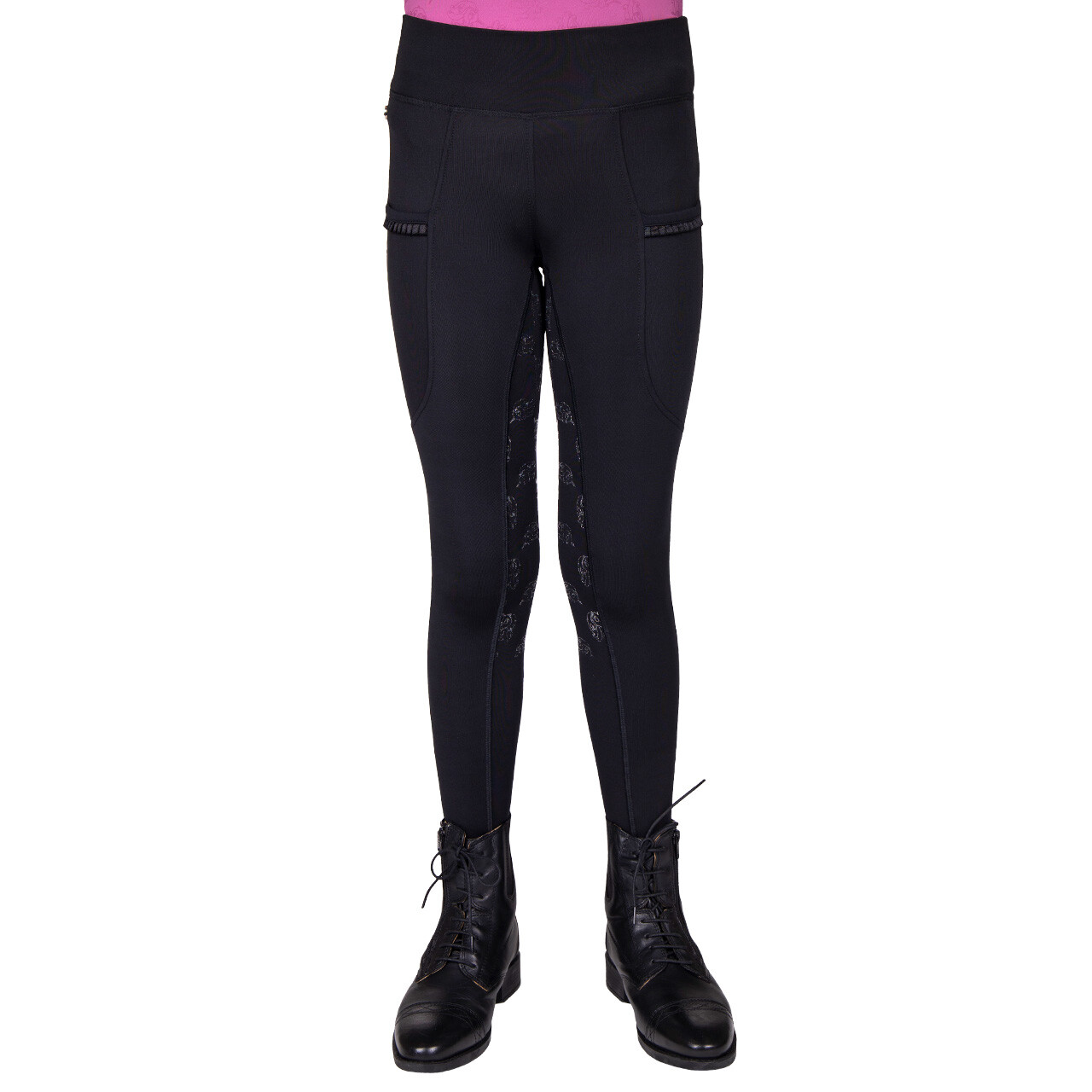 Sort Qhp Lissie Ridetights 128 - Qhp Horseriding
