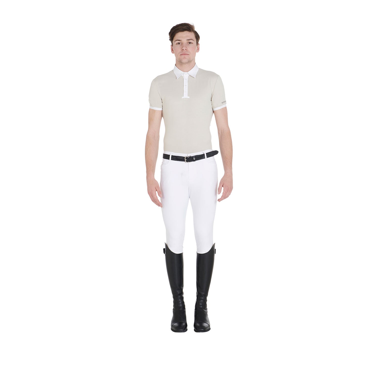 Hvid Equestro Herre Ridebukser Caspar White - Equestro Horseriding  - 8051360237140