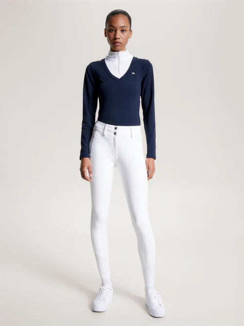 Hvid Tommy Hilfiger Dame Vinter Ridebukser Full Grip Optic White Xxs - Horseriding  - 7630712706353