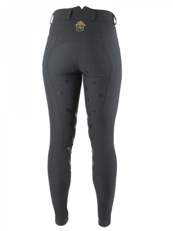 Sort Mink Horse Ridebukser Star Med Grip 140 - Mink Horse Horseriding