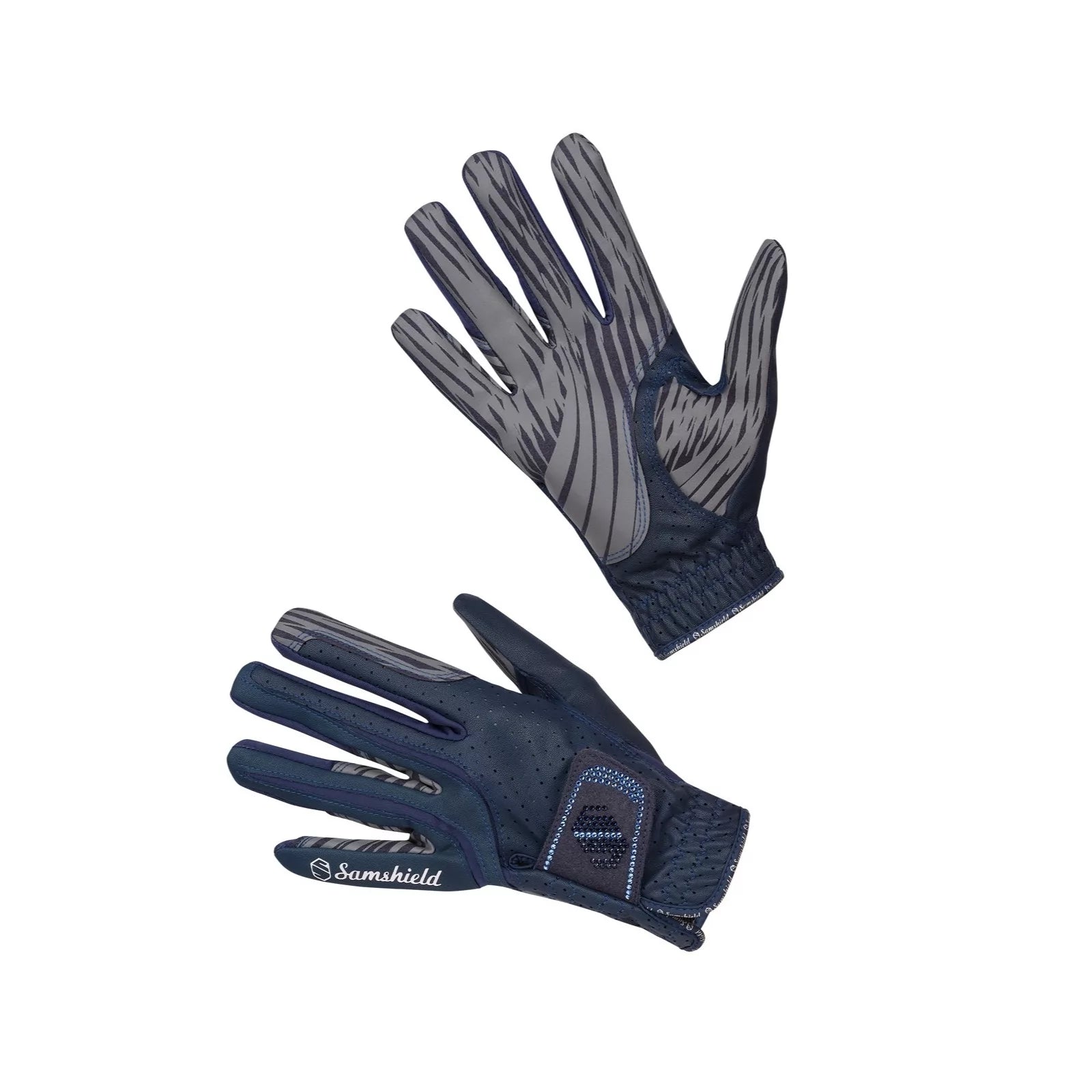 Navy Samshield Handsker Skin Swarovski - Samshield Horseriding